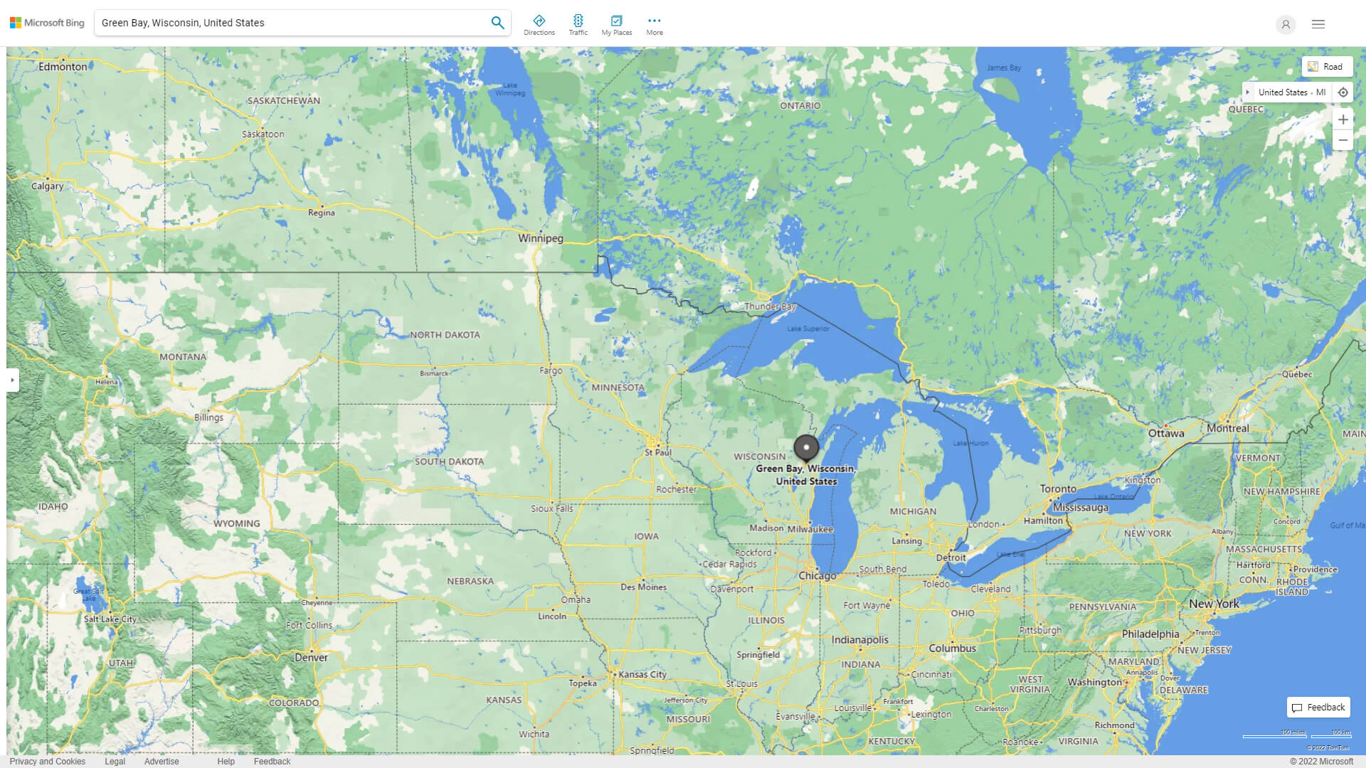 Green Bay Map Wisconsin